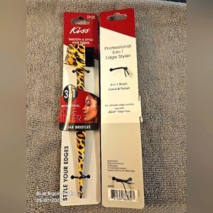 KISS Professional Edge Styler | 3 in 1 | Brush Comb Rattail | Set of 2